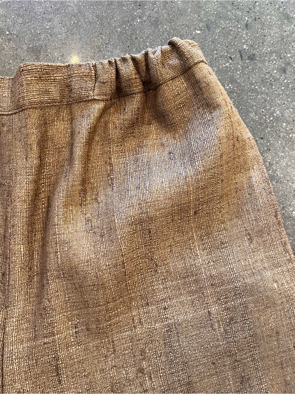 Raw silk women’s wide leg pants - Picture 2 of 4